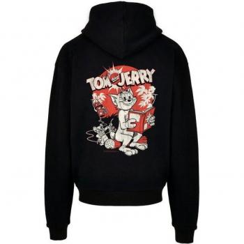Schwarzer Kapuzenpullover F4NT4STIC mit Tom und Jerry Print