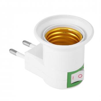 Conector E27 Eu Plug: Base de Lámpara con Interruptor