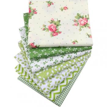 Nanchuang Collection Courtepointe Patchwork – Coton Sergé Feuilles Vertes, 7