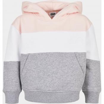 Urban Classics Oversized 3‑Tone Hoodie (Light Rose / White / Grey) Female 110‑116 cm