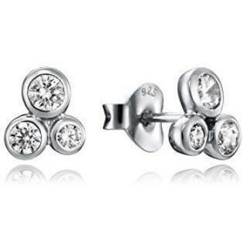 Viceroy Jewells Pendientes Mujer Plata Ley 925 3 Circonitas Botón