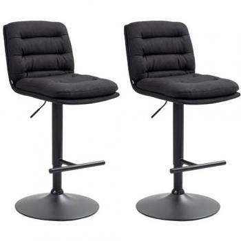 Duo Sgabelli da Bar in Tono Nero Damar