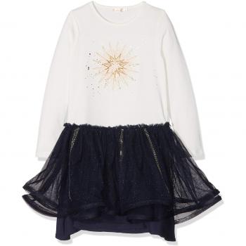 Billieblush Écru Marine N78 Robe, Taille 04A Fille