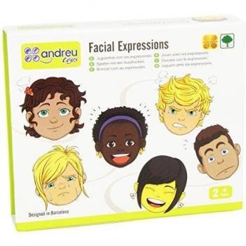 Puzzle Andreu Toys madera expresiones faciales 4 plantillas 24 piezas 226x19x45 cm