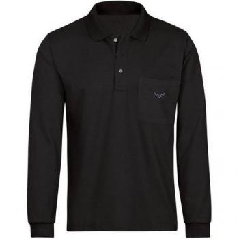 TRIGEMA Baumwoll Poloshirt Langarm Damen schwarz XL