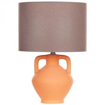 Ceramic Bedside Lamp with Linen Drum Shade