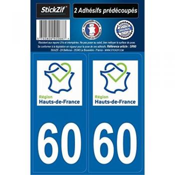 Deux autocollants STICKZIF Région Département 60