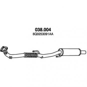 Silenziatore anteriore PEDOL 038.004 VW