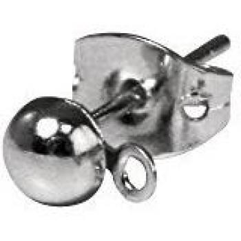 Rayher 2228121 Ohrstecker „Halbkreis“ – 4 mm Ø, 2‑Stück Set mit Ösen