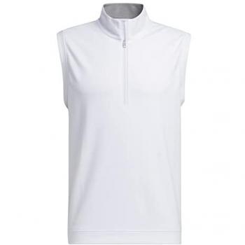 Adidas Elevated Men's White Sleeveless 1/4-Zip Pullover Vest