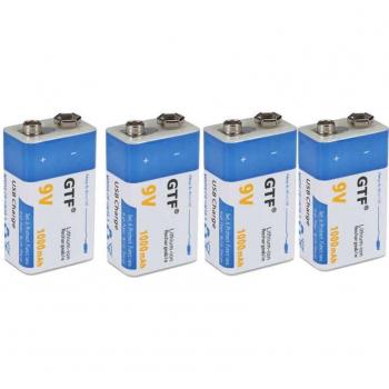 Batterie 9V Lithium Rechargeable 1000mAh USB pour Télécommande