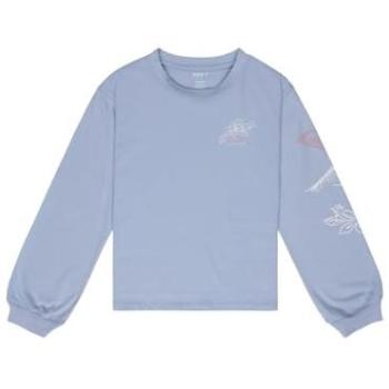 Roxy Orchidregular Go Langarmshirt für Mädchen – 115‑120 cm – Blau Blizzard – 100 % Baumwolle