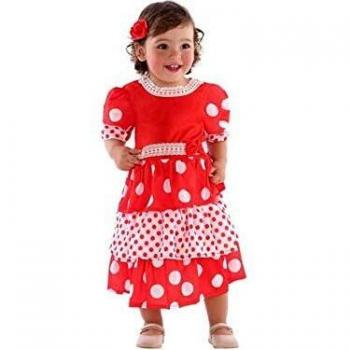 Disfraz de Flamenca para niña, color rojo, talla 0-6 meses