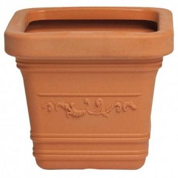 Macetero de Exterior Saturnia Resina Cuadrado 40x40cm Terracota