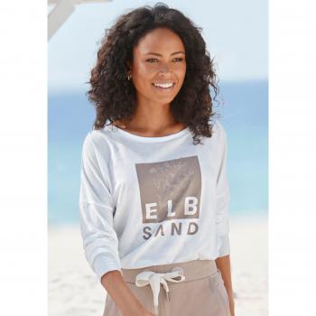 Elbsand Damen Shirt, Langarm, Größe XXL (44), unifarben weiß