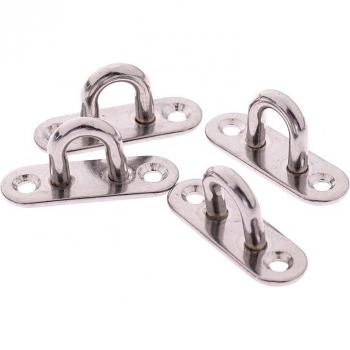 4pcs M5 Stainless Steel Pad Eye Plate Hook Set