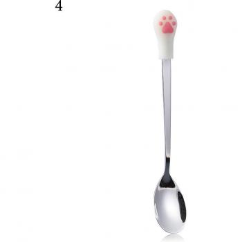 6-Color Cat Claw Stainless Steel Spoon Set