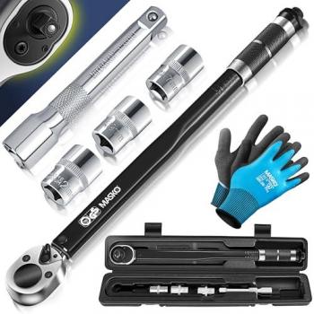 Clé dynamométrique 6 pcs 40-210Nm 1/2' avec mallette et 3 douilles
