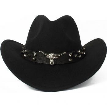 Chapeau de Cowboy Creux en Laine Taille 56-58cm