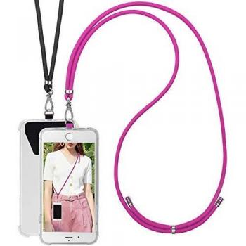 COCASES Crossbody Phone Lanyard Strap with 2 Pack Patch, Adjustable Nylon Neck Strap Necklace Phone Lasso Compatible with Most Smartphones