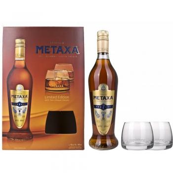 Metaxa 7 Stern – Geschenkpaket mit 2 Gläsern (0,7 l)