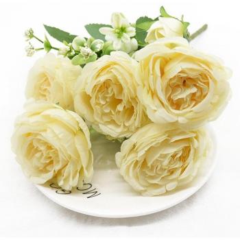 5-Piece Peony Bouquet for Christmas Decorations