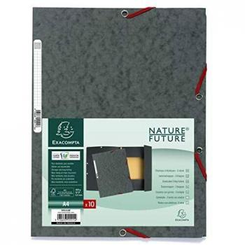 Europa A4 Elasticated Folder 3 Flaps 400gsm Grey by Exacompta