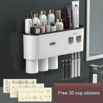 Magnetic Bathroom Toothbrush Holder with Dispenser