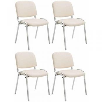 Set di Sedie Ufficio Ken in Similpelle Crema