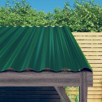 Kit de panneaux de toit 12 pcs acier vert 80x36 cm