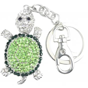 Quadiva Bag Cham Turtle, Taschenschmuck für Damen (Silber/hellgrün)