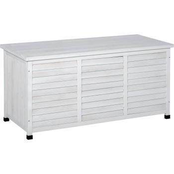 Baúl de Madera para Exterior Outsunny 127x56x60 cm Blanco