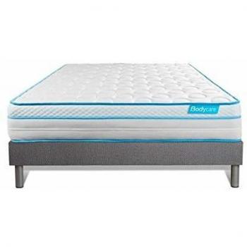 Ensemble literie 180x200 BodyMax micro ressorts mémoire de forme + sommier kit gris