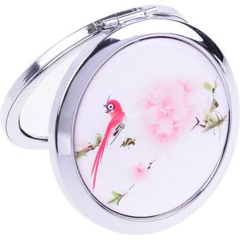 Pocket Bloom Makeup Mirror – Double‑Face Magnifier