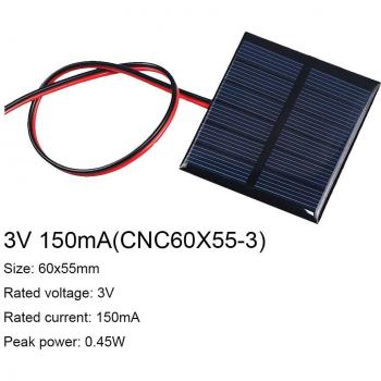 DIY Solar Panel 1V-3.5V with 30CM Wire for Battery and Cell Phone Charging