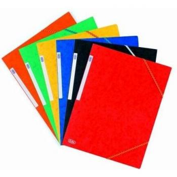 Lot de 50 Chemise à élastique 3 rabats Top File+, carte relief, coloris assortis (12)