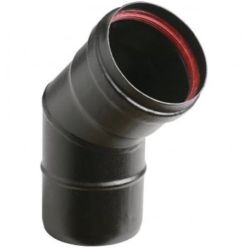 GOMITO 45° ALA PELLET AETERNUM in acciaio pesante per stufe