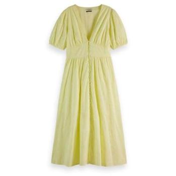 Scotch & Soda Abito Midi Lemon Yellow a maniche corti 36