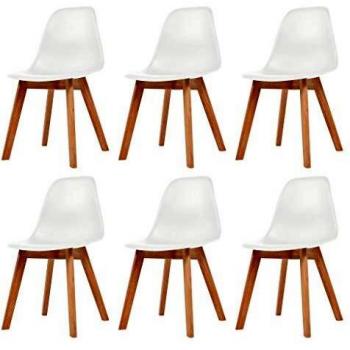 VidaXL Elegant White Dining Chairs for Kitchen and Dining Room