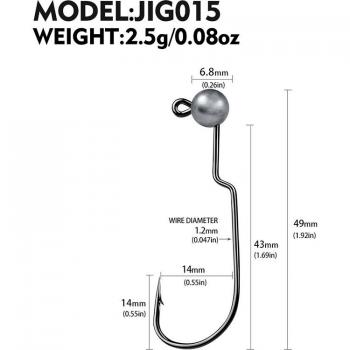 Anzuelos de Metal PROBEROS con Cabeza Jigging, 1g-3.5g, 5 Unidades