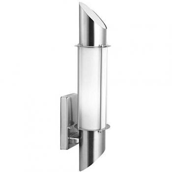 Edelstahl Außen-Wandleuchte mit opalem Glas, Höhe 49,8 cm