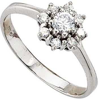 Damen-Ring JOBO Zirkonia‑Sterling 925 Silber, Gr. 50