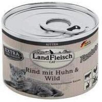 LandFleisch Cat Kitten Rind, Huhn & Wild 6x195g