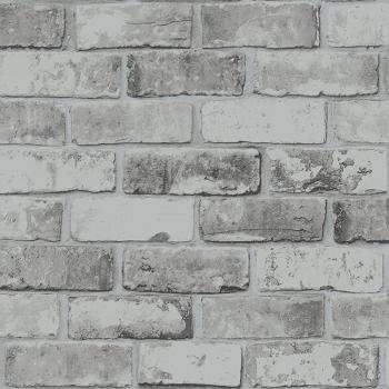 Papier peint texture brique grise Debona Ardoise 6753