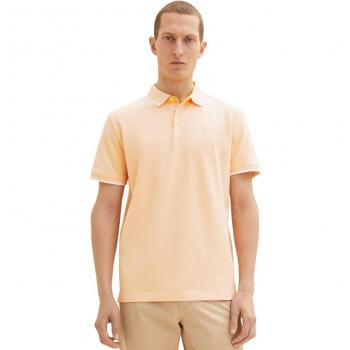 Polo de hombre de manga corta color naranja estampado
