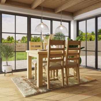 Robus Solid Oak Dining Chairs with Slatted Backs