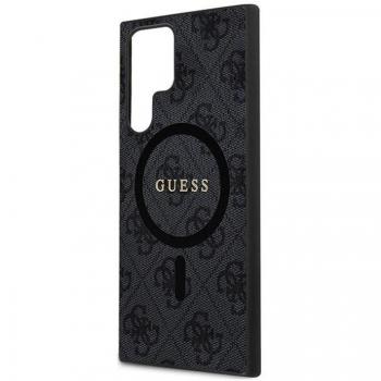 Case Guess 4G Collection S24 Ultra – Lavorazione Cuoio e Metallo – Nero