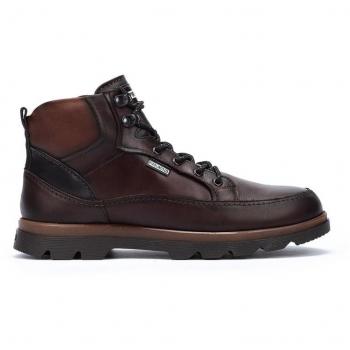 Botines de Hombre Pikolinos Vigo M3M de Piel con Cordones y Cremallera, Color Olmo