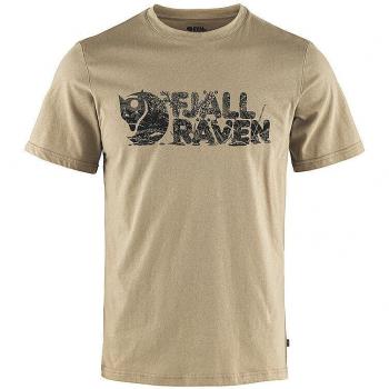 Fjällräven T‑shirt Lush Logo in Marrone Chiaro Extra Large