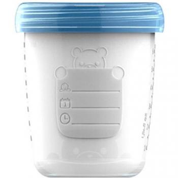 Botella para almacenar leche de bebé 180 ml azul sin BPA